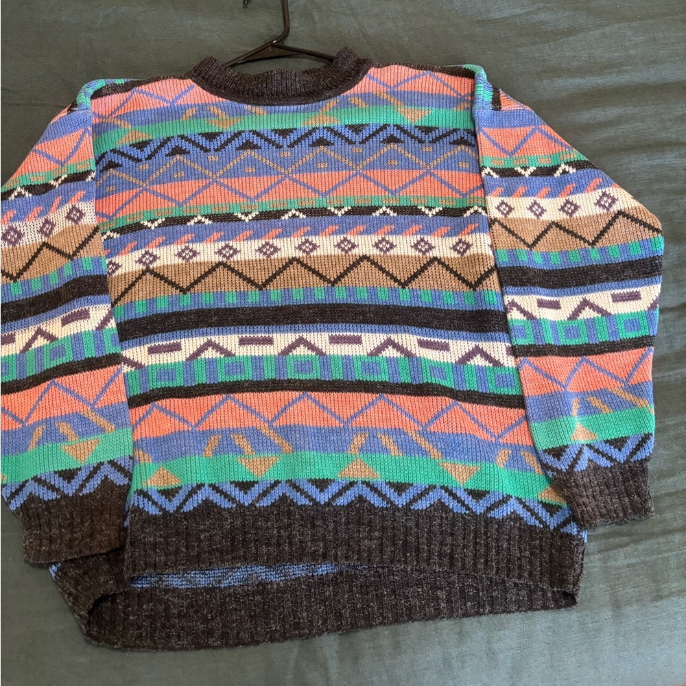 Multicolor Patterned Men's Sweater